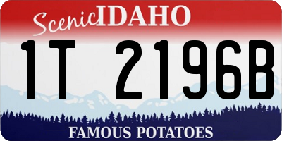 ID license plate 1T2196B