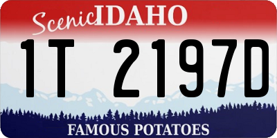 ID license plate 1T2197D