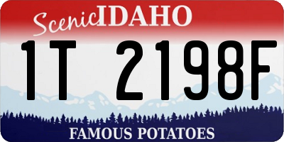 ID license plate 1T2198F