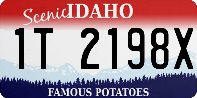 ID license plate 1T2198X
