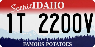 ID license plate 1T2200V