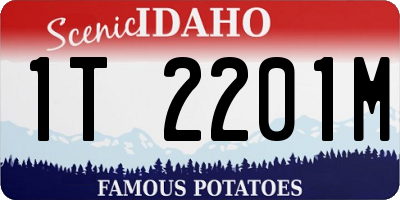ID license plate 1T2201M