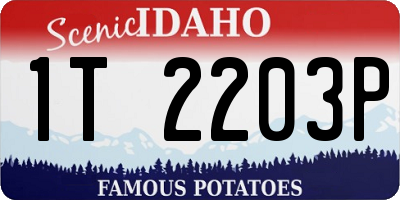 ID license plate 1T2203P