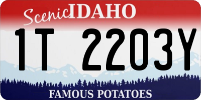 ID license plate 1T2203Y