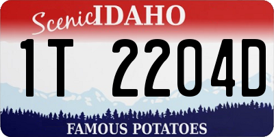 ID license plate 1T2204D