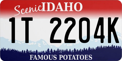 ID license plate 1T2204K