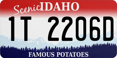 ID license plate 1T2206D