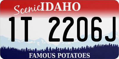 ID license plate 1T2206J