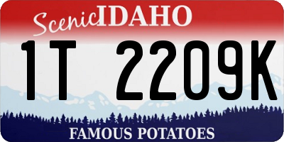 ID license plate 1T2209K