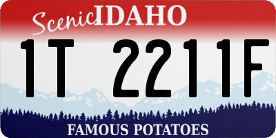 ID license plate 1T2211F