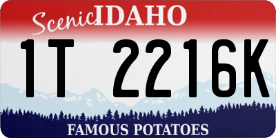 ID license plate 1T2216K