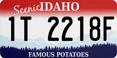 ID license plate 1T2218F
