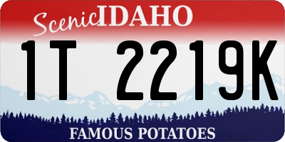 ID license plate 1T2219K