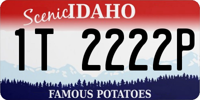 ID license plate 1T2222P