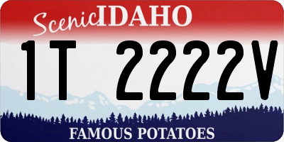 ID license plate 1T2222V