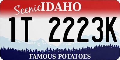 ID license plate 1T2223K