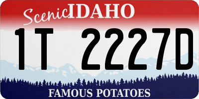 ID license plate 1T2227D