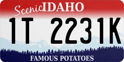 ID license plate 1T2231K