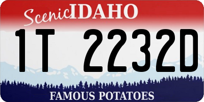 ID license plate 1T2232D