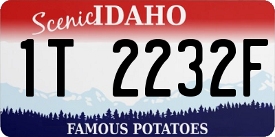 ID license plate 1T2232F