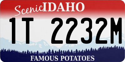 ID license plate 1T2232M
