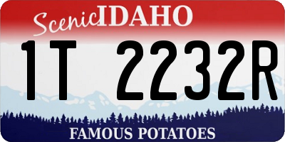 ID license plate 1T2232R