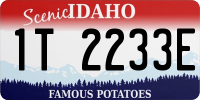 ID license plate 1T2233E