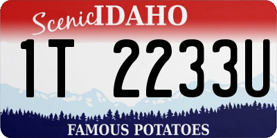 ID license plate 1T2233U