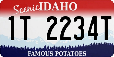 ID license plate 1T2234T
