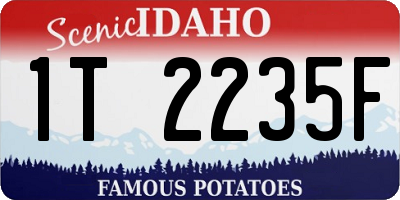 ID license plate 1T2235F