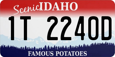 ID license plate 1T2240D