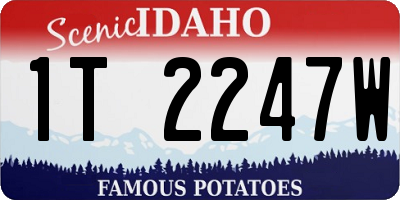 ID license plate 1T2247W