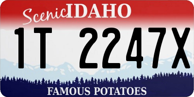 ID license plate 1T2247X