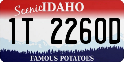ID license plate 1T2260D