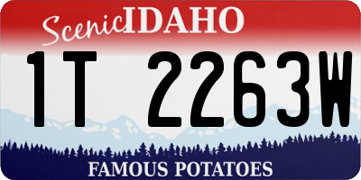 ID license plate 1T2263W