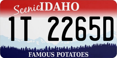 ID license plate 1T2265D