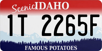 ID license plate 1T2265F