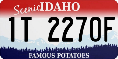 ID license plate 1T2270F