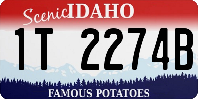 ID license plate 1T2274B