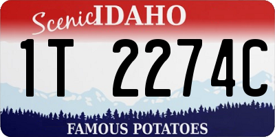 ID license plate 1T2274C