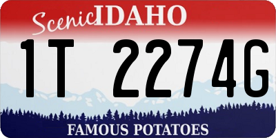 ID license plate 1T2274G
