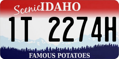 ID license plate 1T2274H