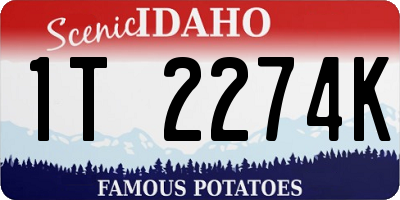 ID license plate 1T2274K