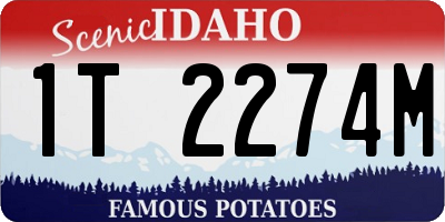 ID license plate 1T2274M