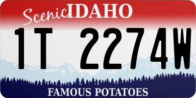 ID license plate 1T2274W
