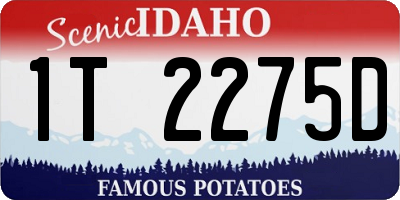 ID license plate 1T2275D
