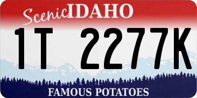ID license plate 1T2277K