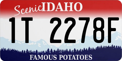 ID license plate 1T2278F