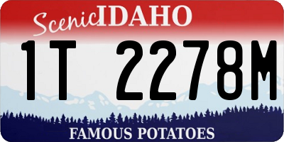 ID license plate 1T2278M