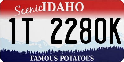 ID license plate 1T2280K